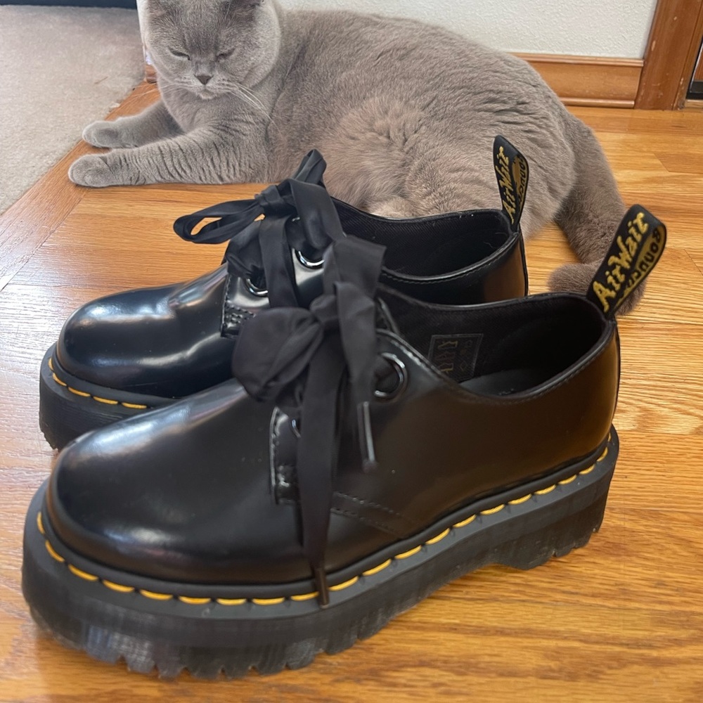 DR MARTENS HOLLY PLATFORM OXFORD BLACK SIZE 5US